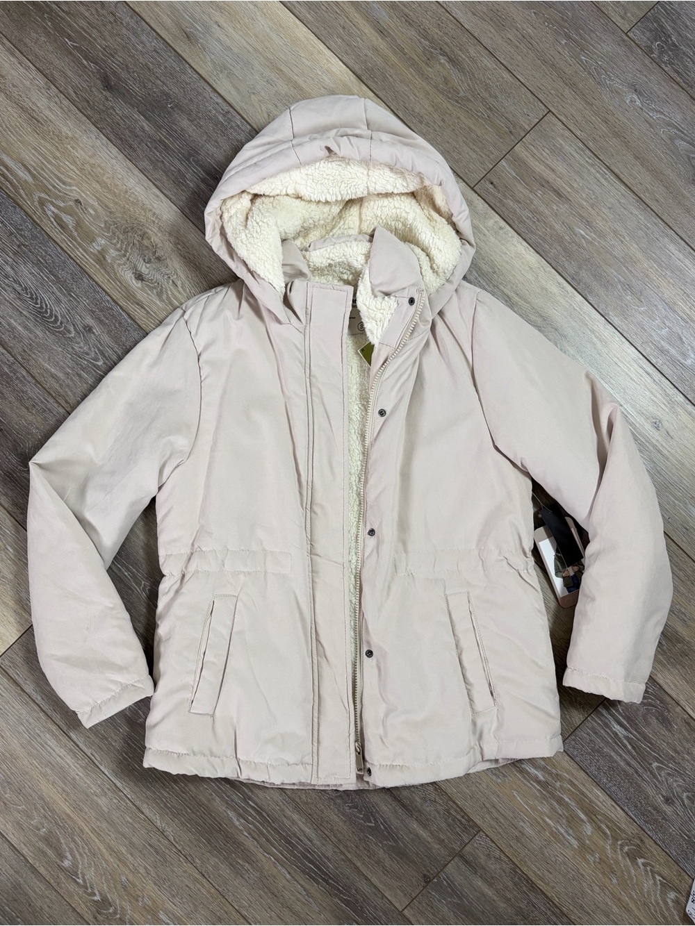 Ci Sono Hooded Sherpa Puffer Jacket
